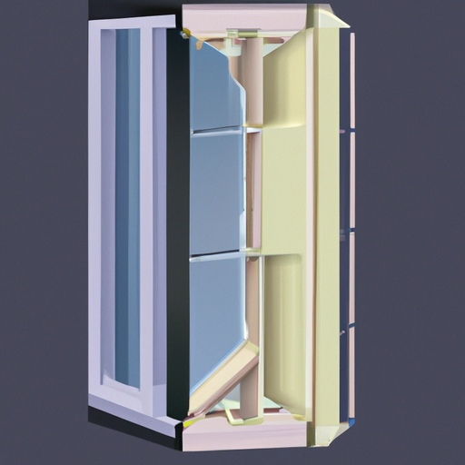 An illustration showing the cross-section of a bulletproof window, highlighting its multi-layer construction.